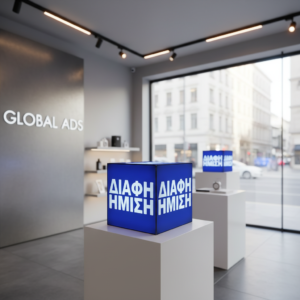 LED Φωτεινός Κύβος 60Χ60Χ60 Αλουμινίου για φωτεινό ύφασμα