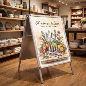 Alu Line Stand DS-10A με έξτρα θέση για λογότυπο